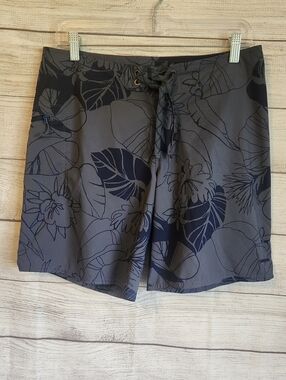 Patagonia 4 Floral Board Shorts Gray Blue Surf Outdoor Activewear